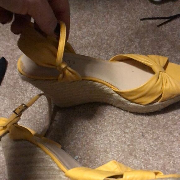 Yellow leather wedges talbots 9 1/2 - Picture 4 of 5